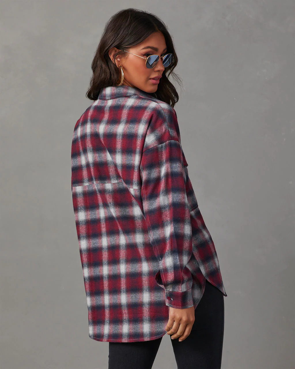 Petaluma Cotton Blend Plaid Button Down Top (TEST Copy) - Image 4