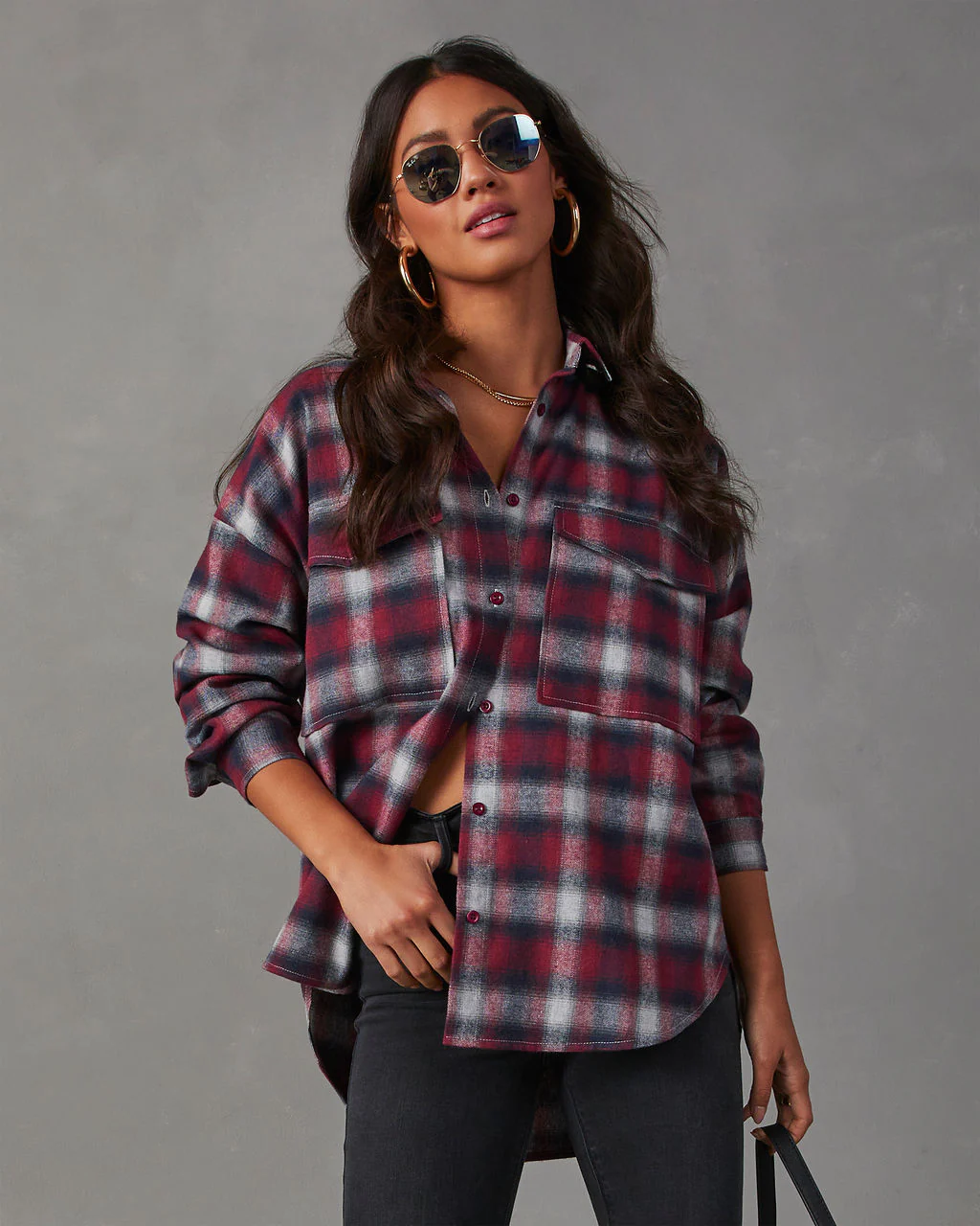 Petaluma Cotton Blend Plaid Button Down Top (TEST Copy) - Image 5
