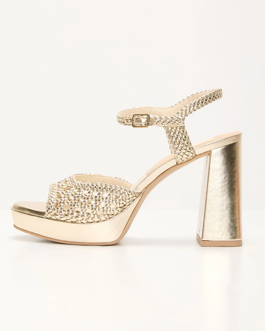 Peyten Metallic Crochet Heels - Image 3