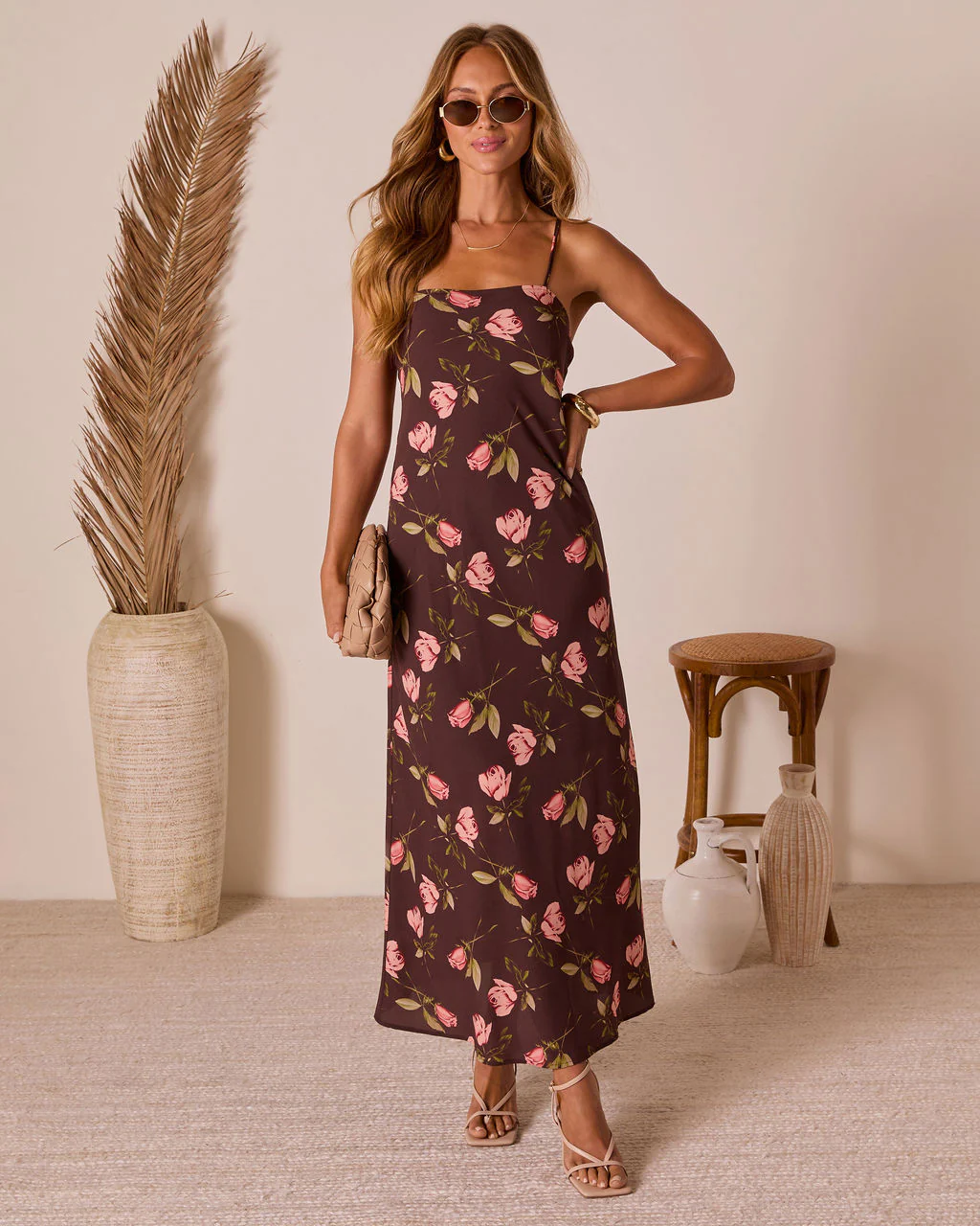 Picking Petals Satin Floral Maxi Dress - Image 5