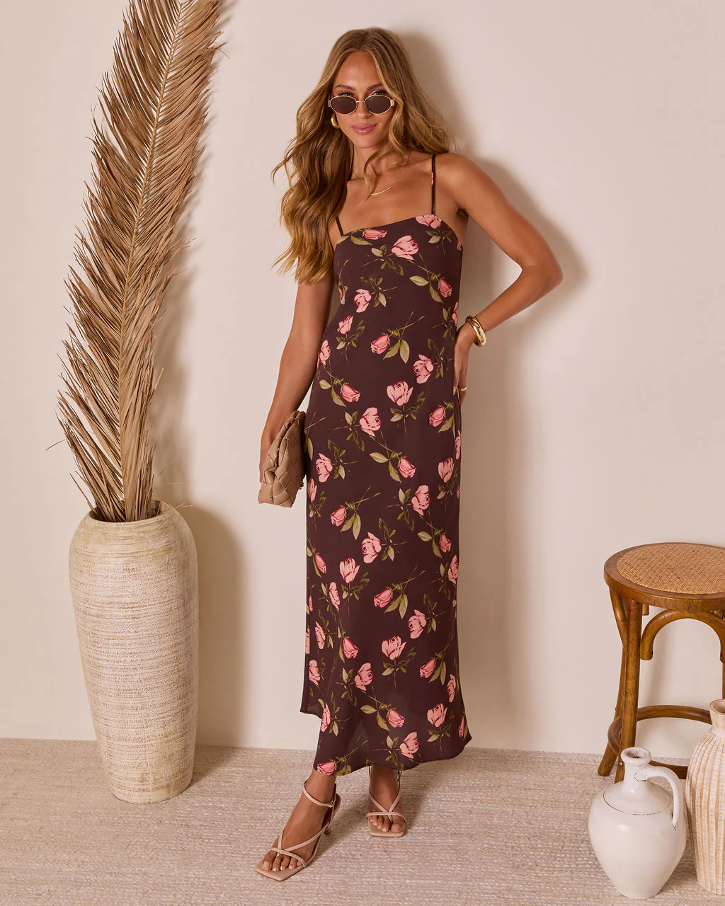Picking Petals Satin Floral Maxi Dress - Image 6