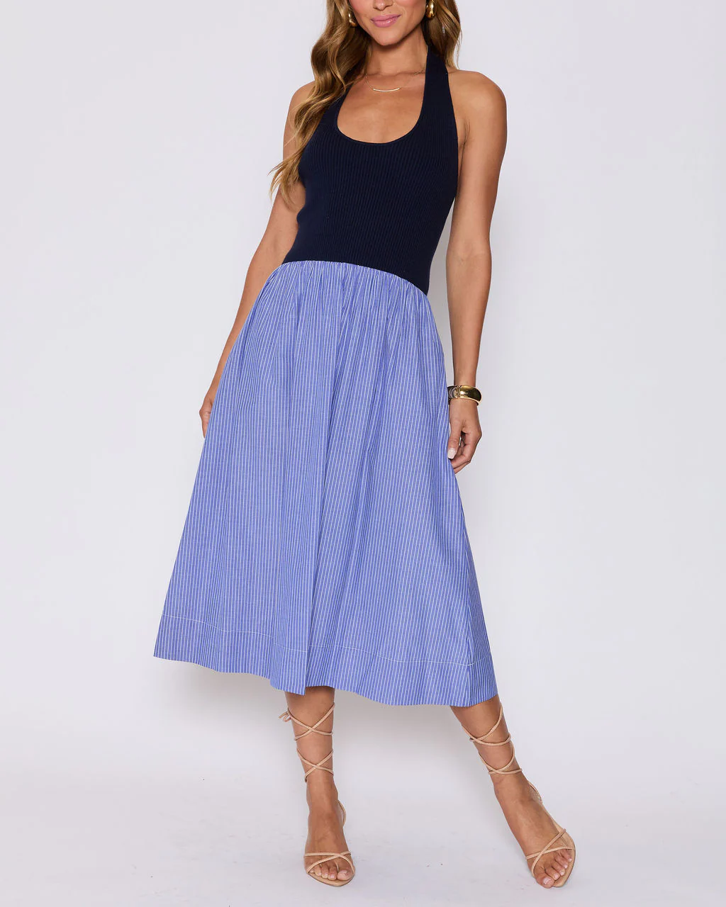 Piper Contrast Knit Halter Maxi Dress - Image 5
