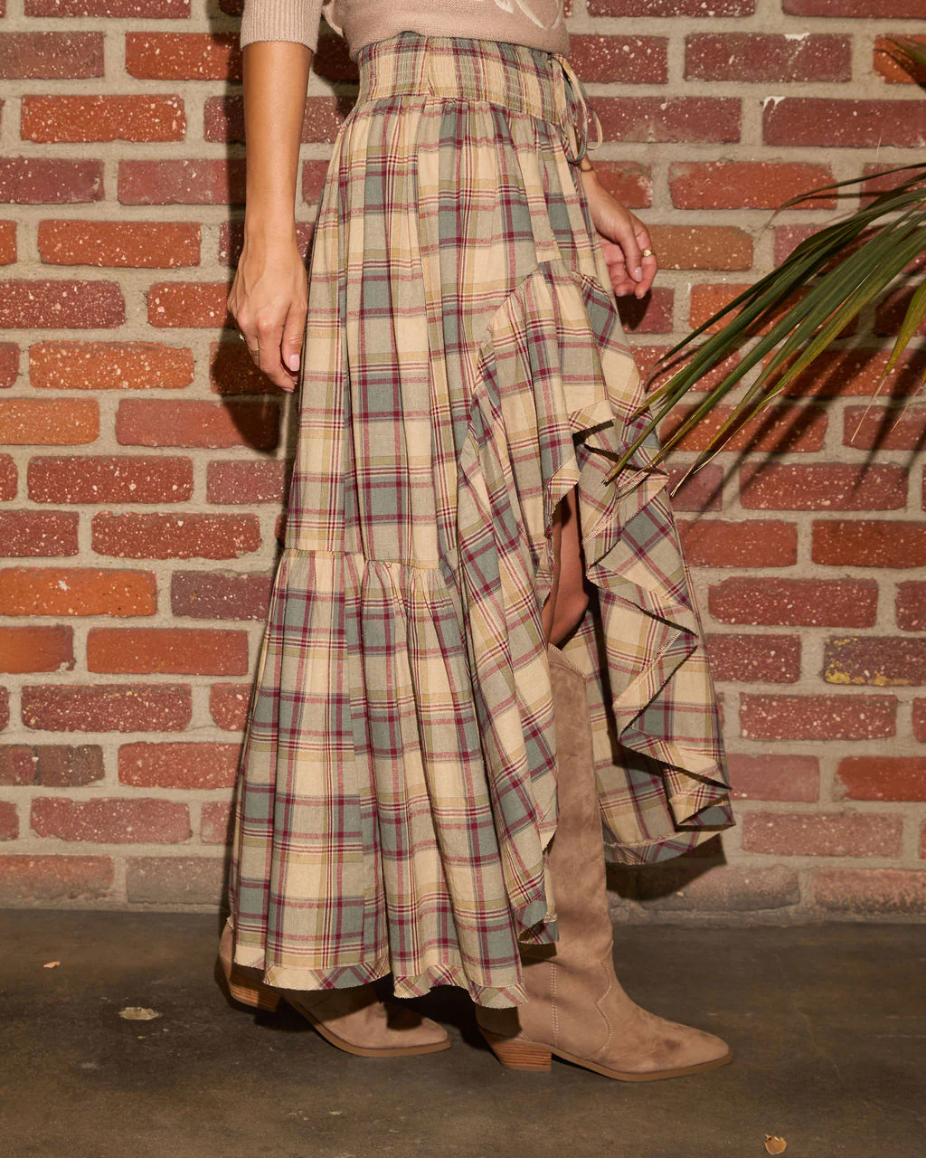 Willow Layers Plaid High Low Skirt - Image 3
