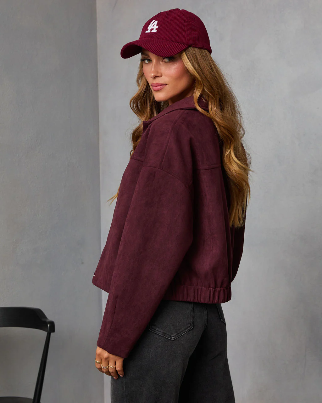 Plum Skies Suede Front Button Shirt Jacket - Image 4