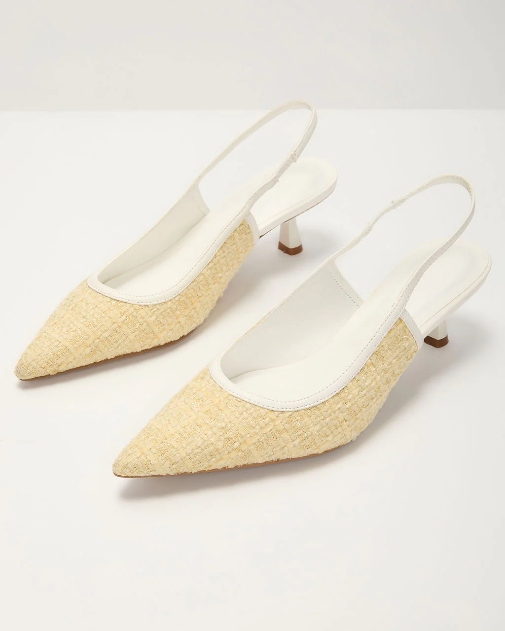 Poised Moment Tweed Slingback Kitten Heels - Image 2
