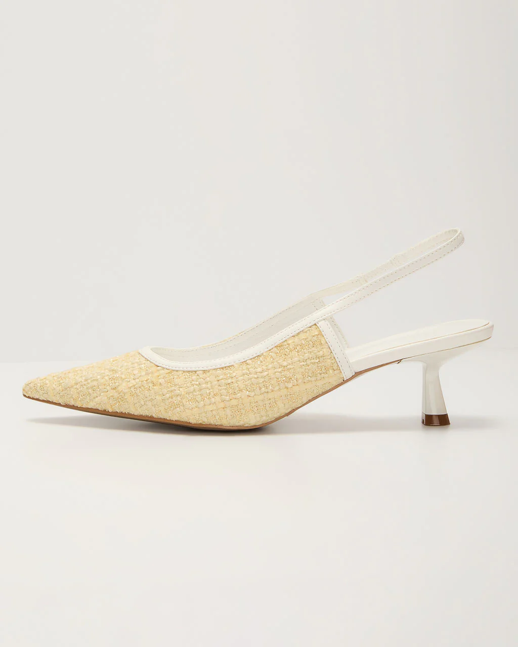 Poised Moment Tweed Slingback Kitten Heels - Image 4