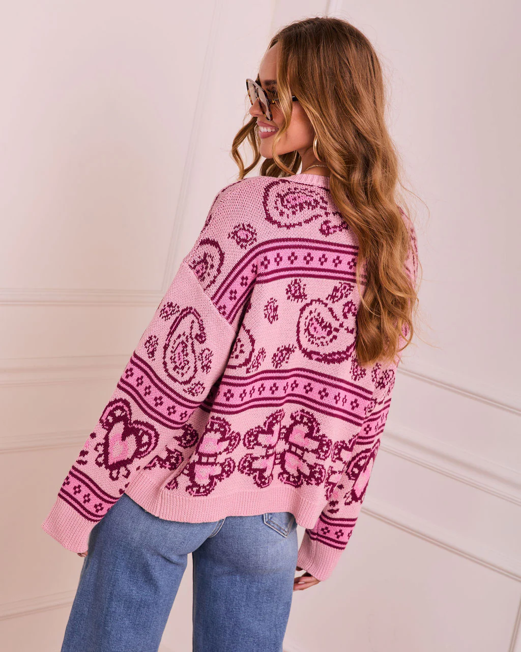 Polished Ease Knit Paisley Cardigan - Image 4
