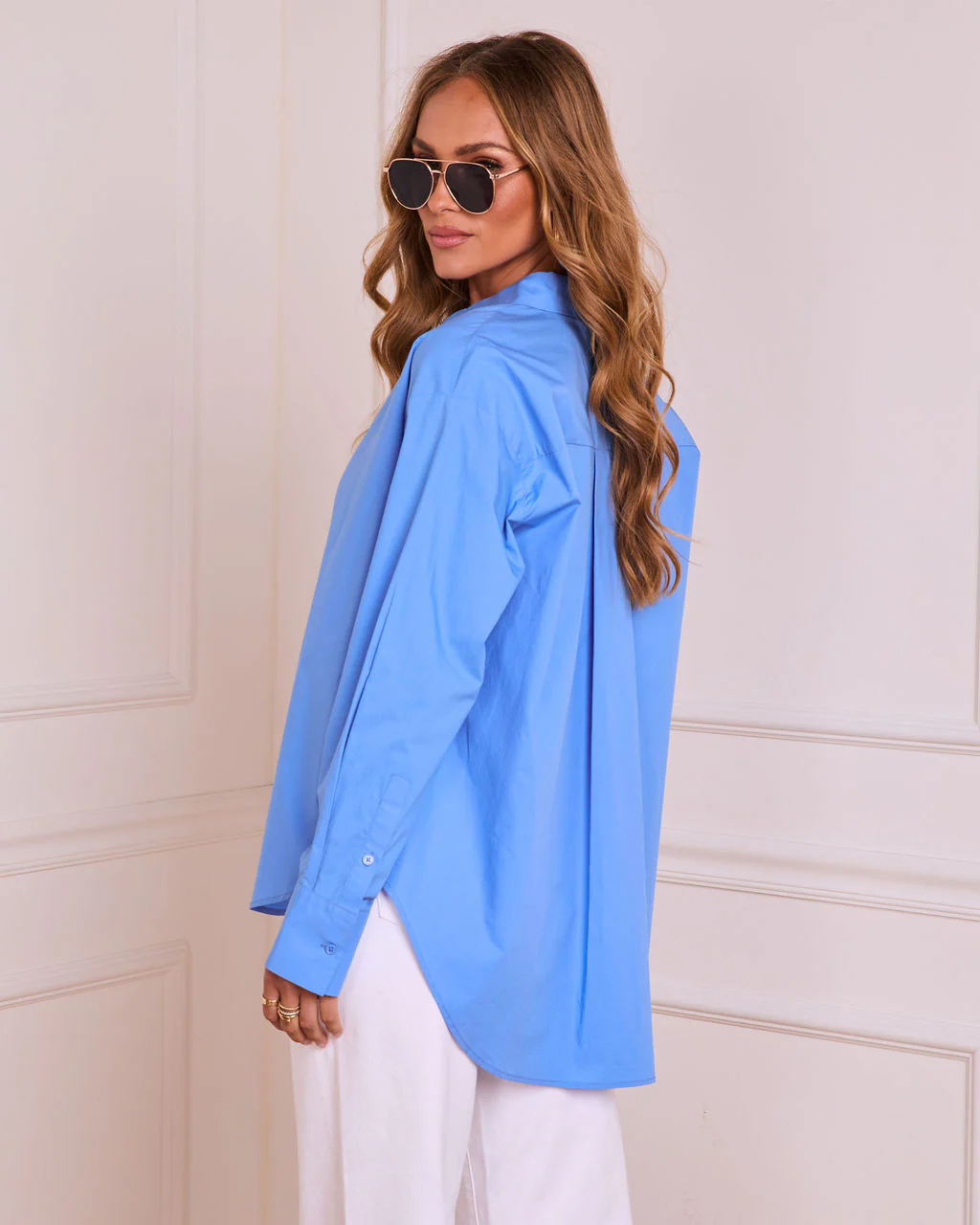 Polished Moment Cotton Button Down Top - Image 4