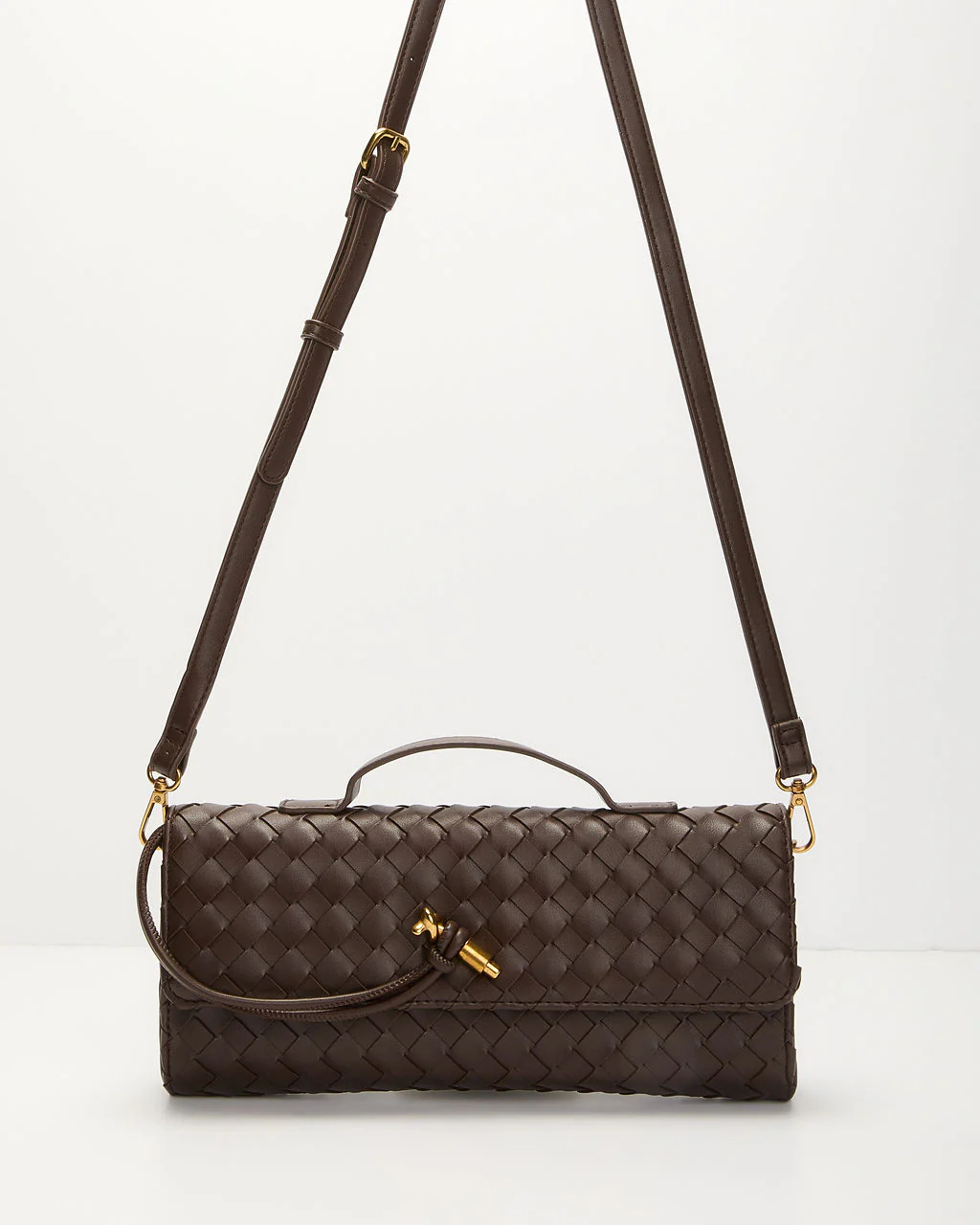 Porta Woven Leather Top Handle Clutch - Image 16