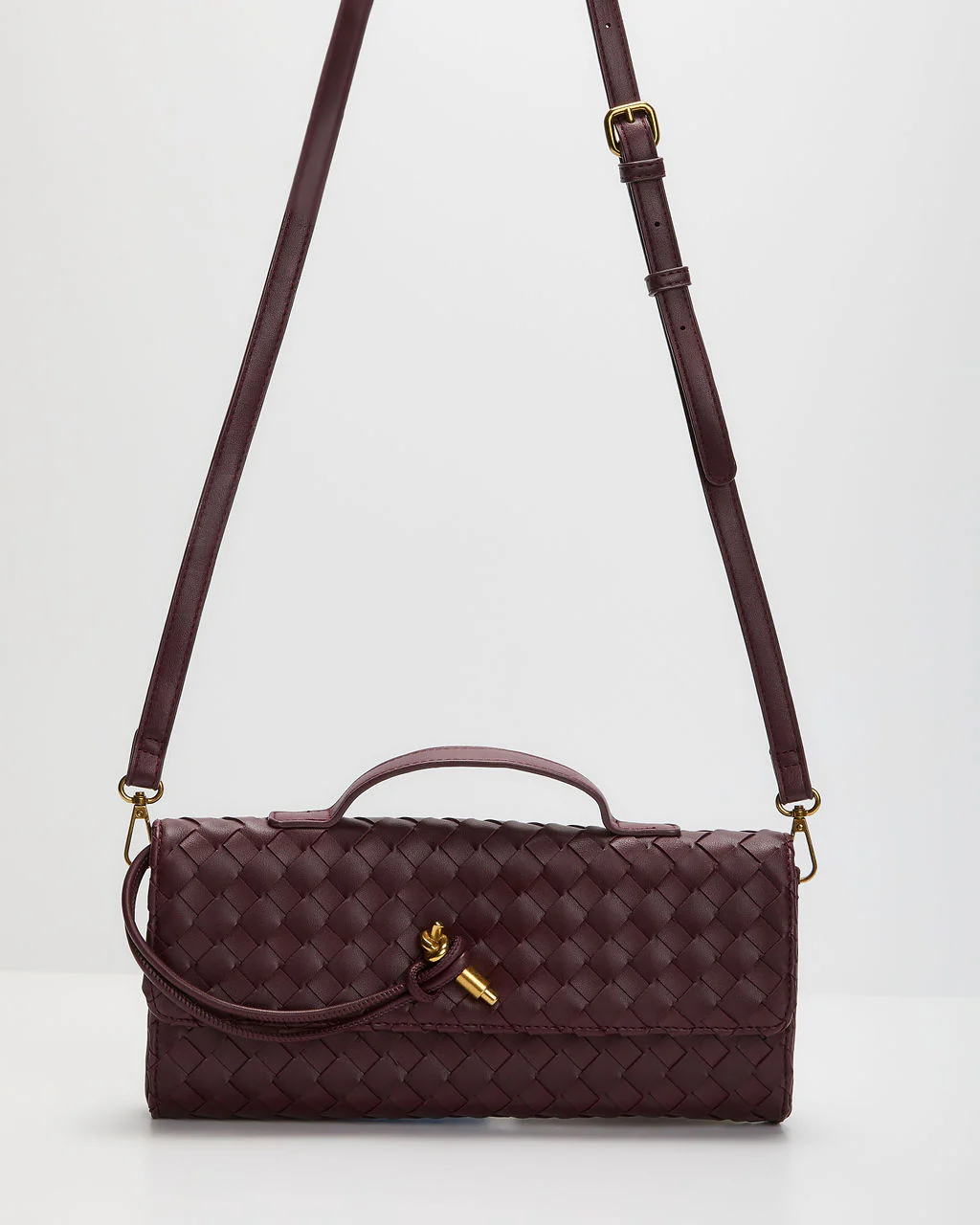 Porta Woven Leather Top Handle Clutch - Image 2