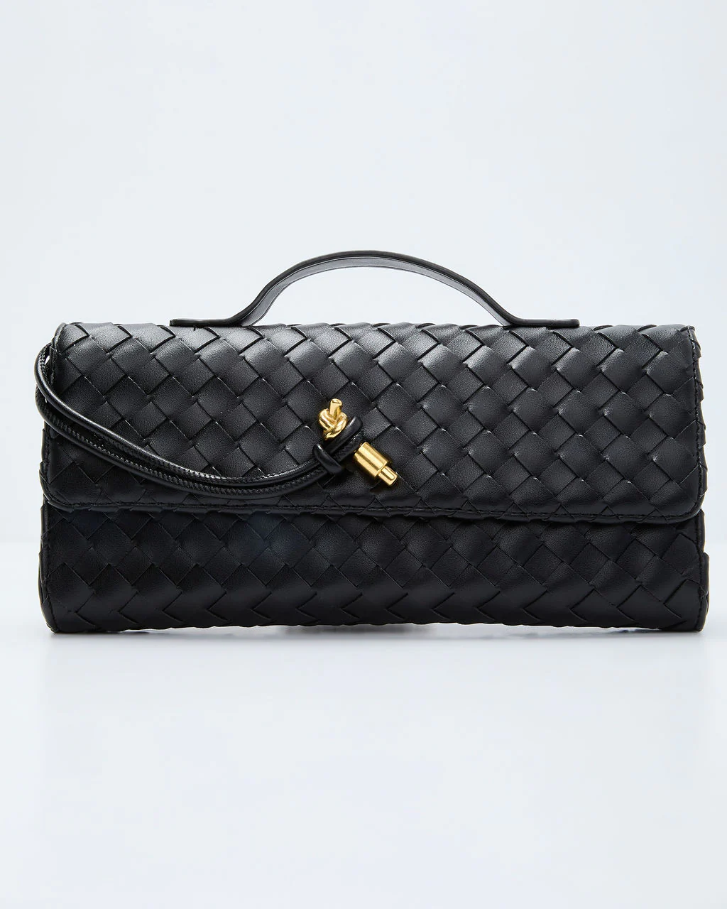 Porta Woven Leather Top Handle Clutch - Image 7