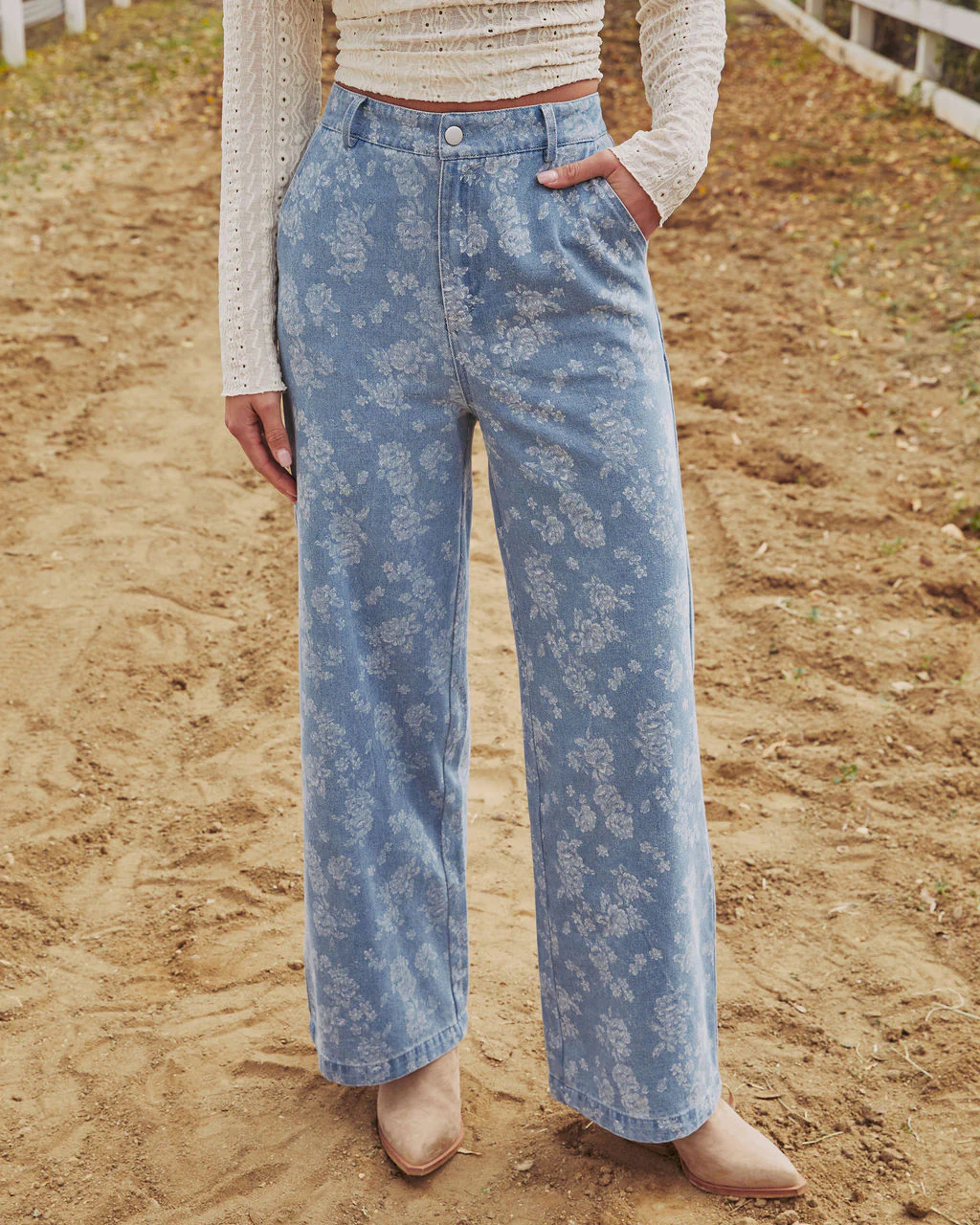Prairie Bloom Rigid High Rise Relaxed Floral Jeans - Image 2