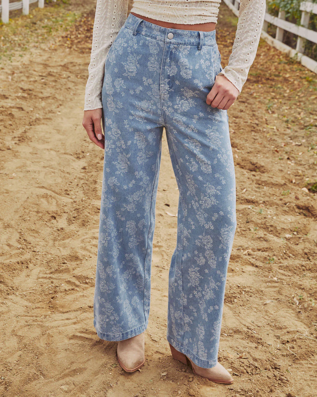 Prairie Bloom Rigid High Rise Relaxed Floral Jeans - Image 5
