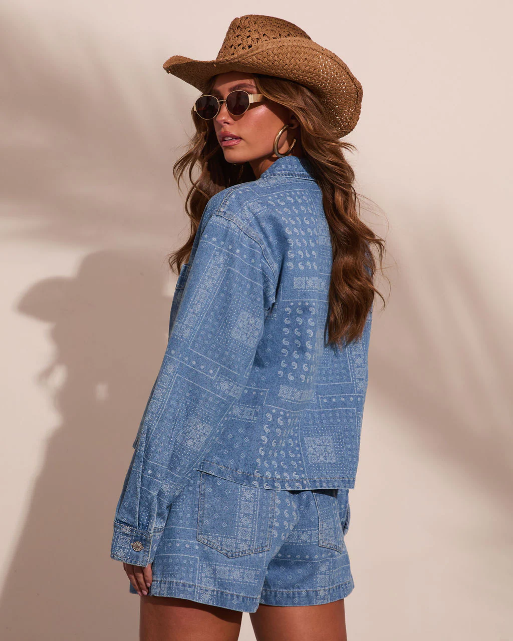 Prairie Canyon Paisley Denim Button Down Top - Image 4