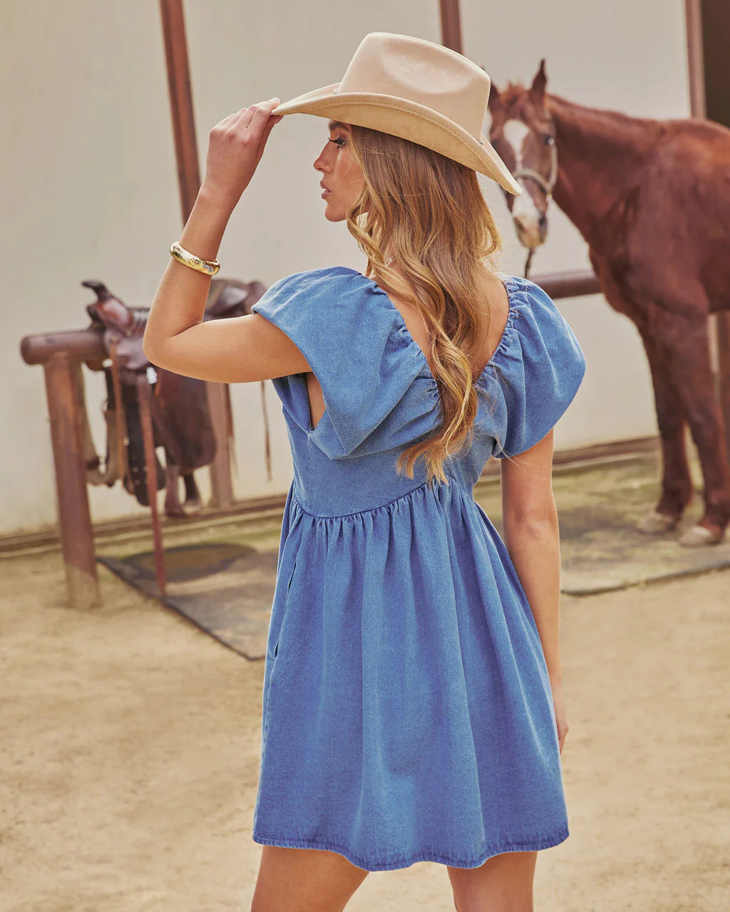 Prairie Dawn Denim Mini Dress - Image 4
