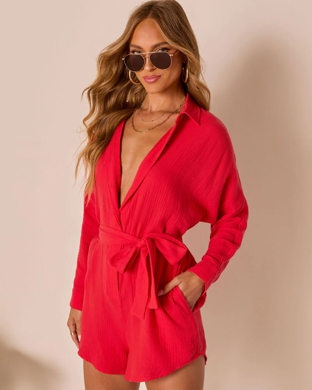 Prairie Moon Waist Tie Romper - Image 9