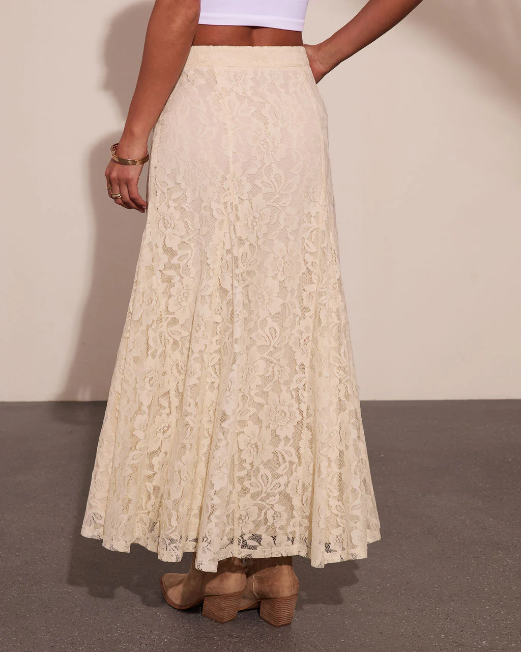Prairie Spell Floral Lace Maxi Skirt - Image 4