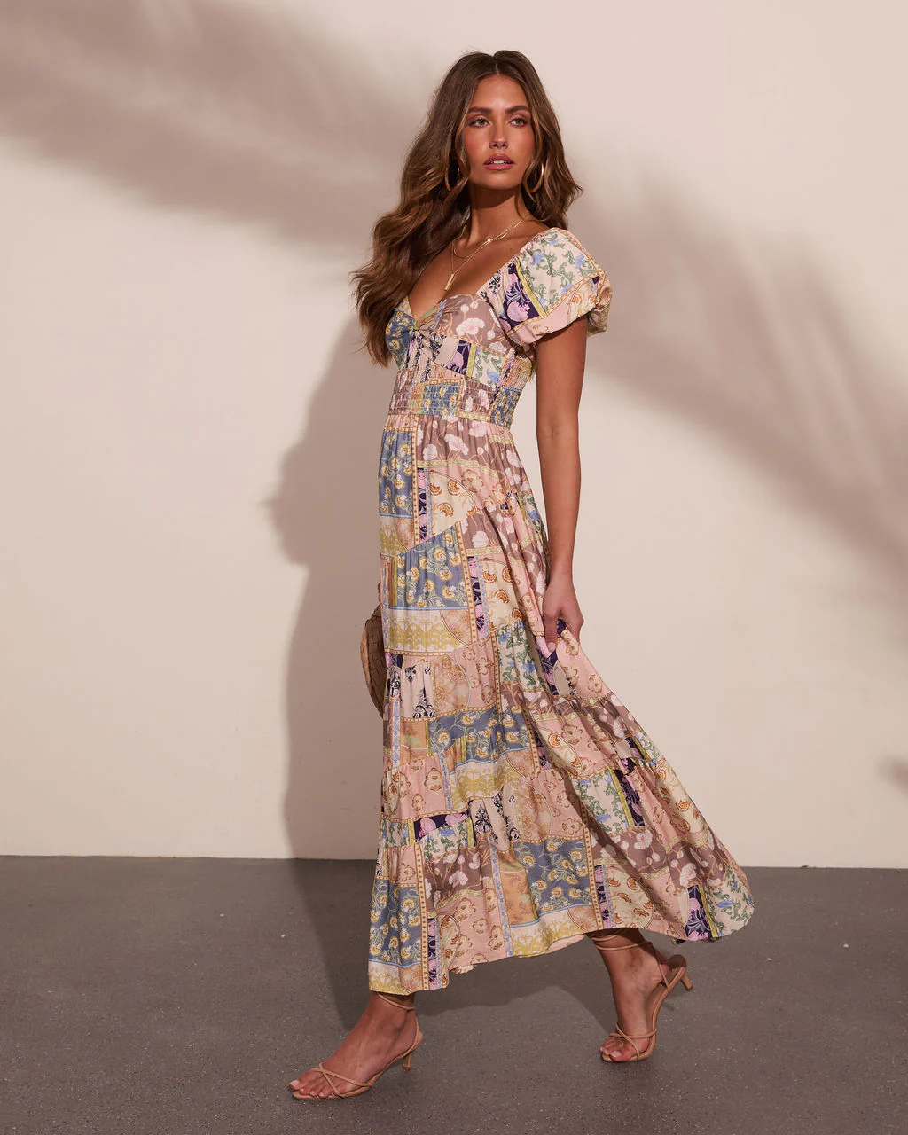 Prairie Stardust Abstract Patchwork Maxi Dress - Image 3