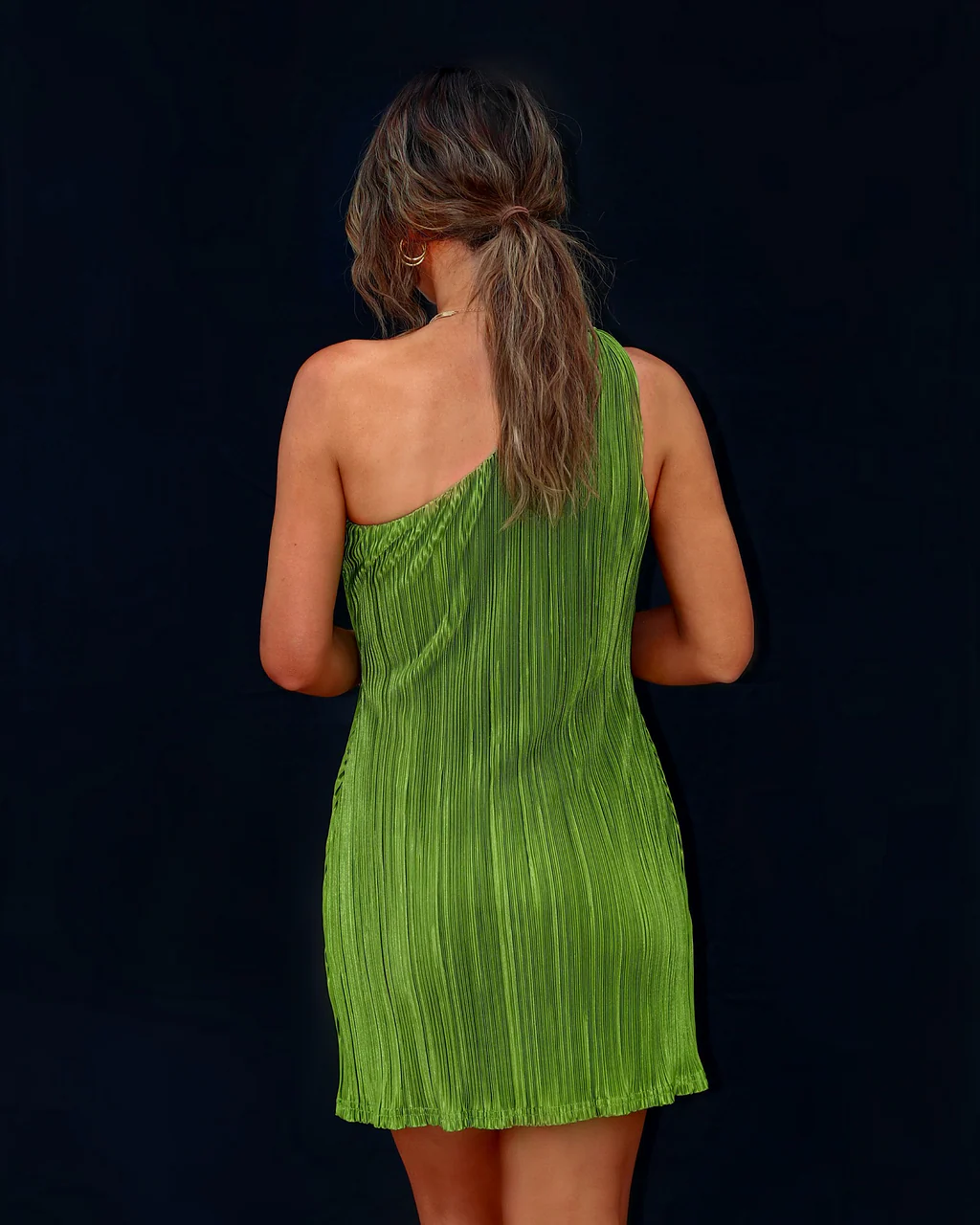 Prepare To Swoon Plisse One Shoulder Mini Dress - Image 8
