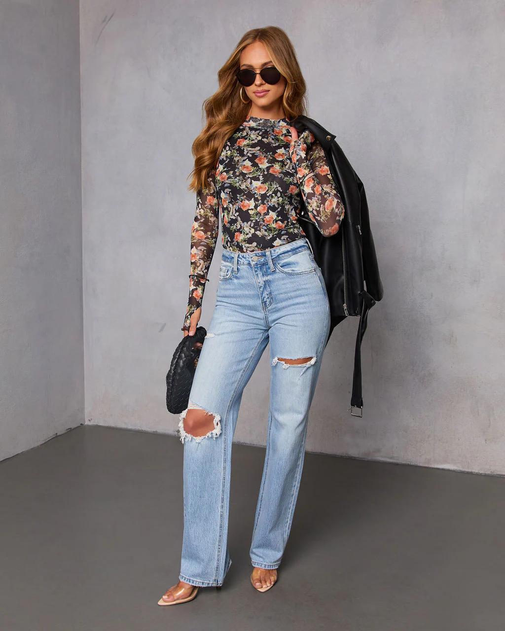Pretty Vandal Mesh Mock Neck Top - Image 2