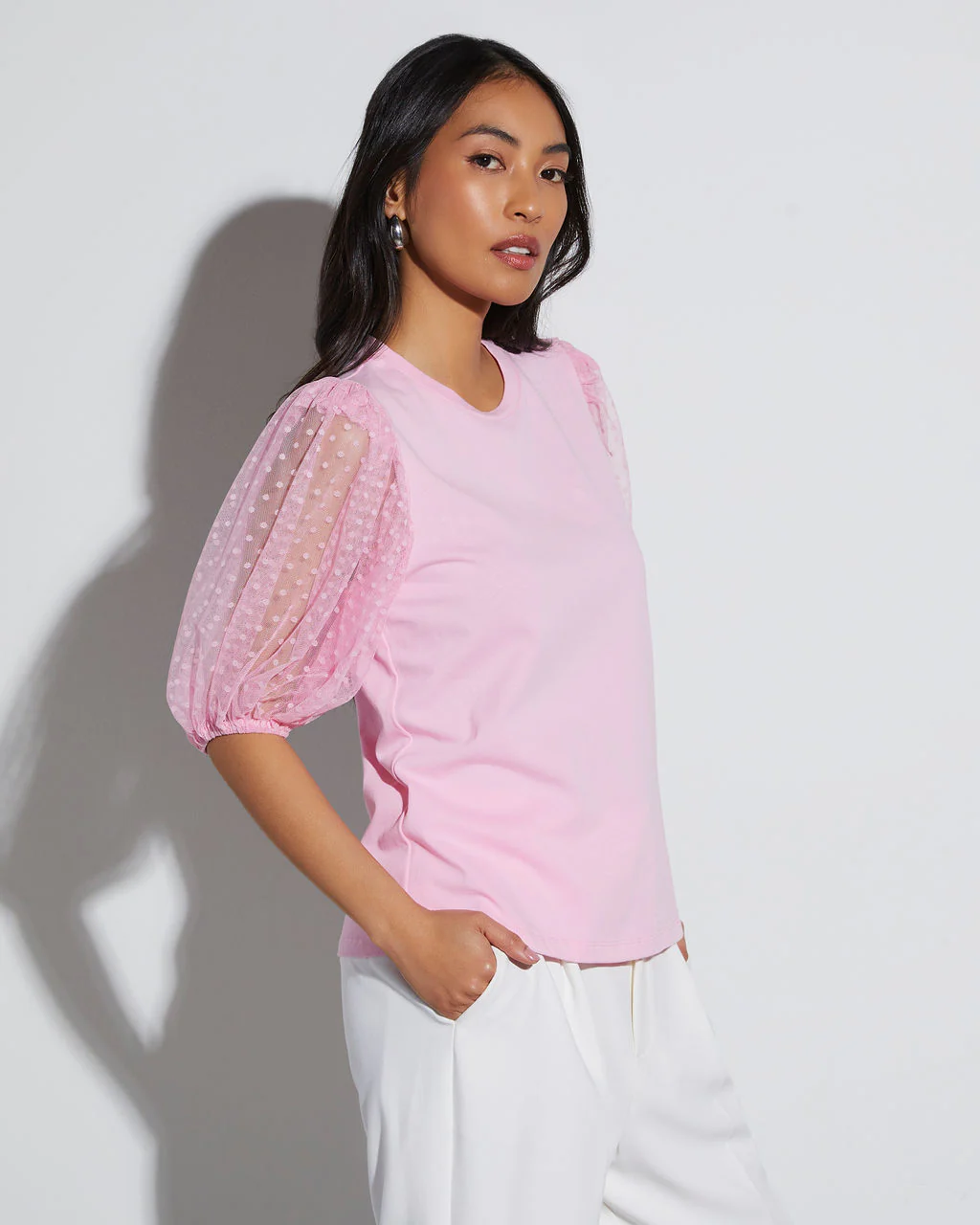 Prim And Proper Tulle Puff Sleeve Top - Image 6