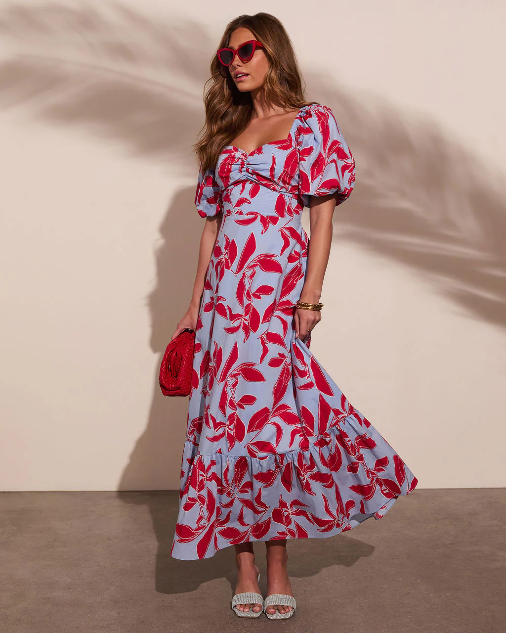 Elisson Floral Puff Sleeve Maxi Dress - Image 3