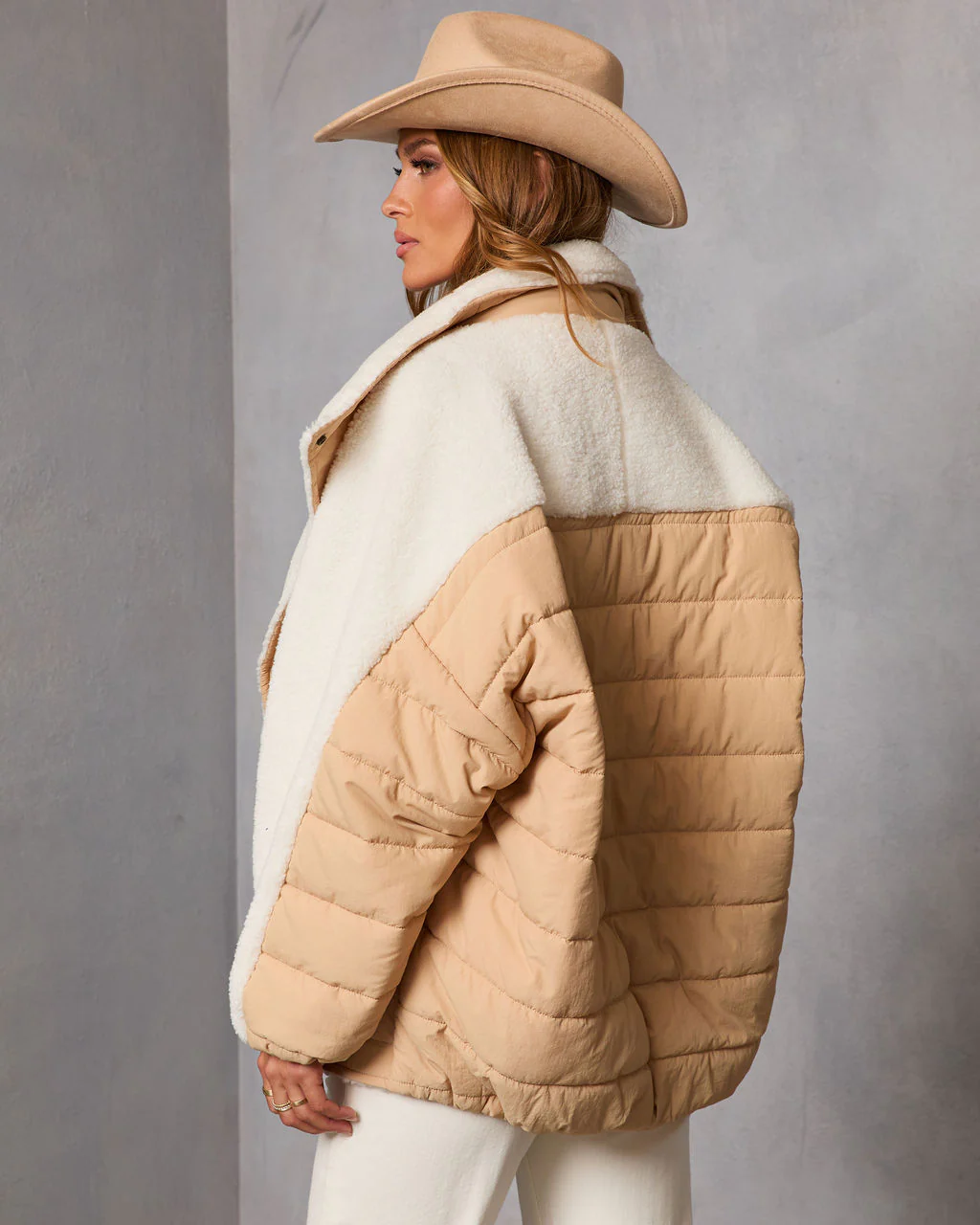Malrin Sherpa Lined Contrast Puffer Coat - Image 4