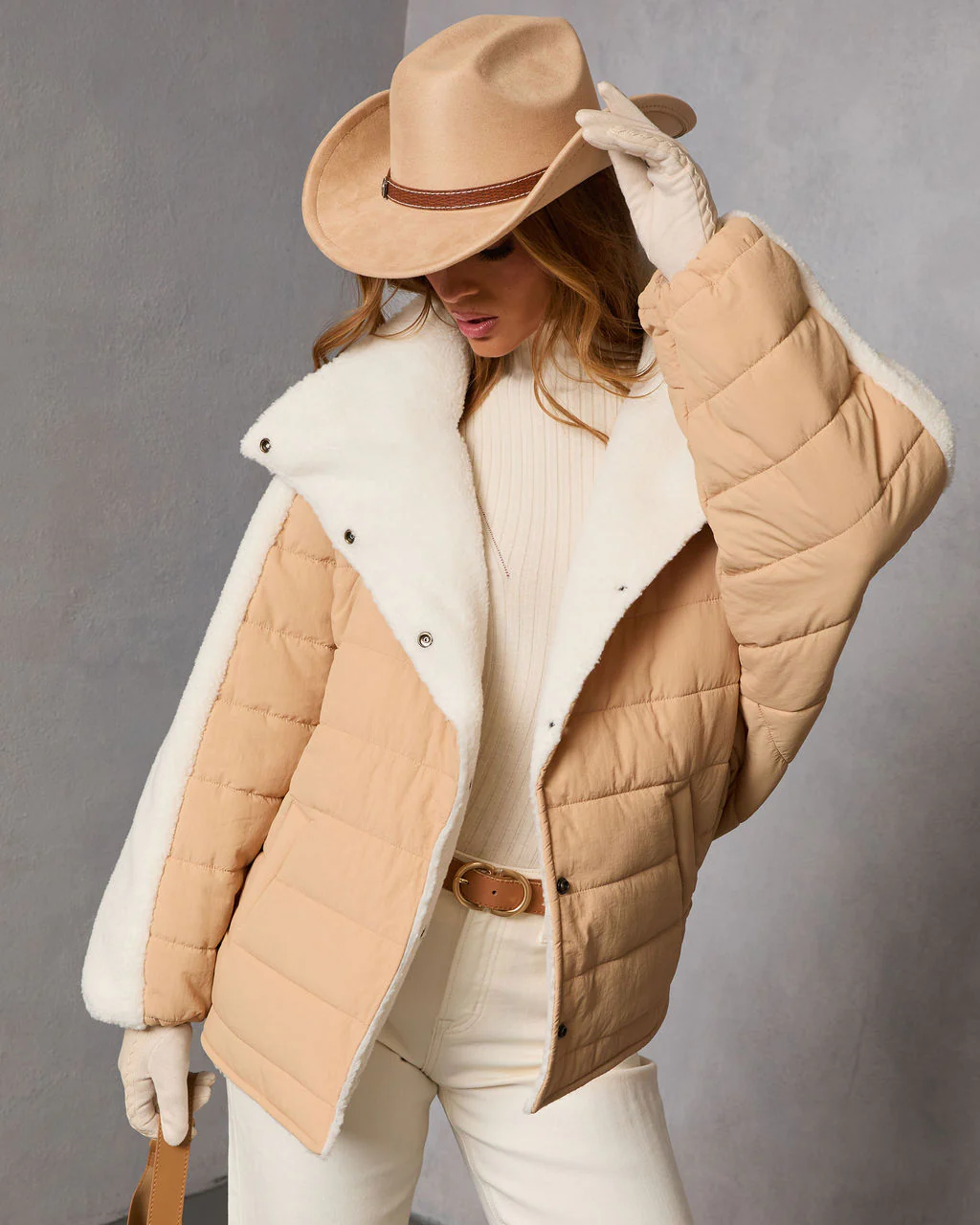 Malrin Sherpa Lined Contrast Puffer Coat - Image 5