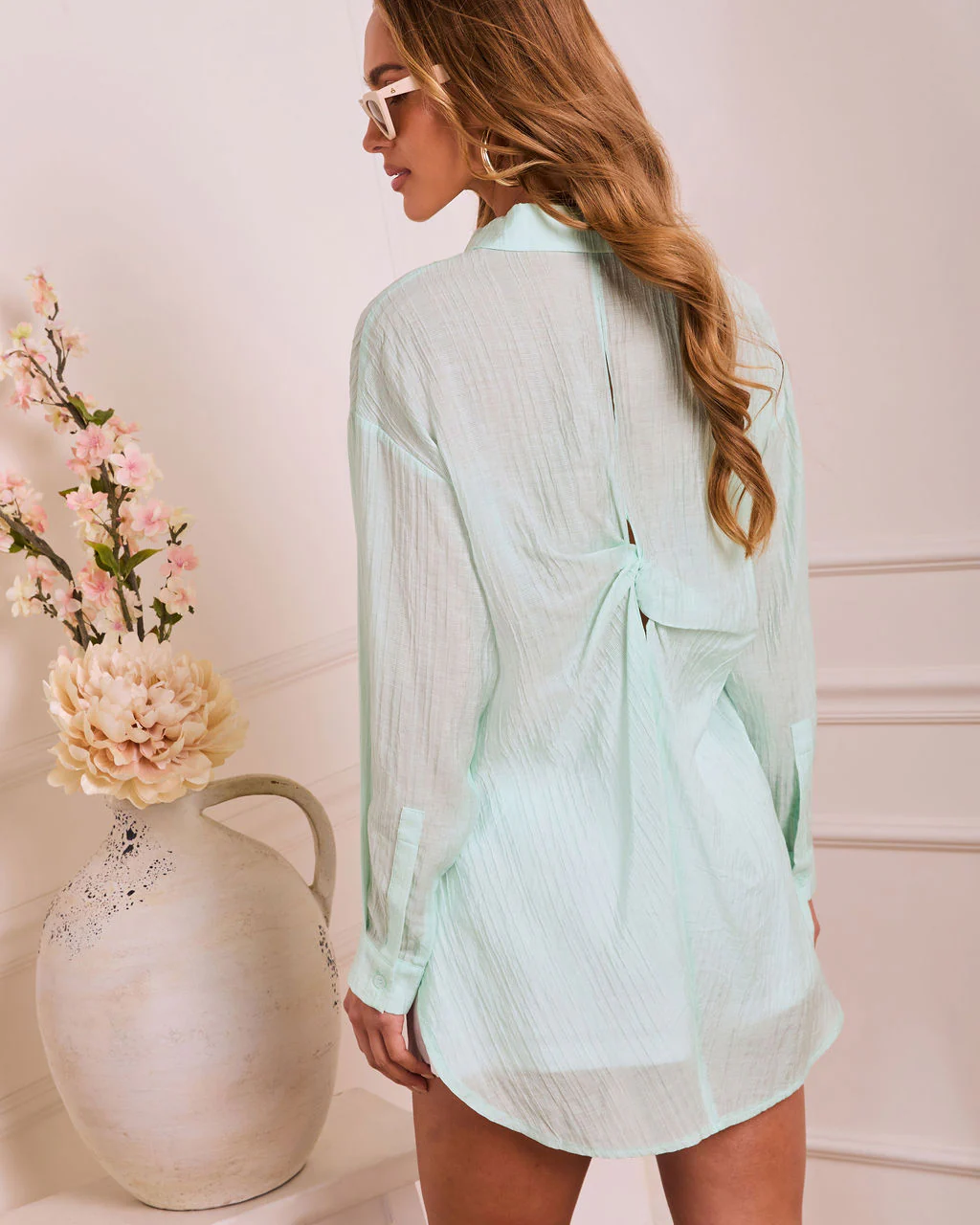 Pure Poise Crinkle Button Down Top - Image 4
