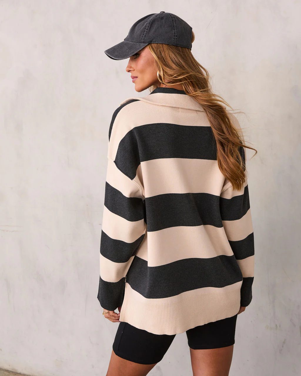 Jussie Striped Half Zip Sweater - Image 10