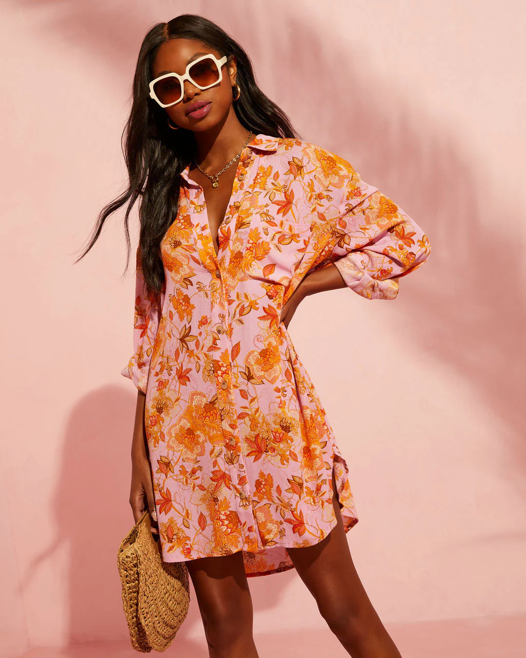 Queen Retro Printed Shirt Dress - Image 19