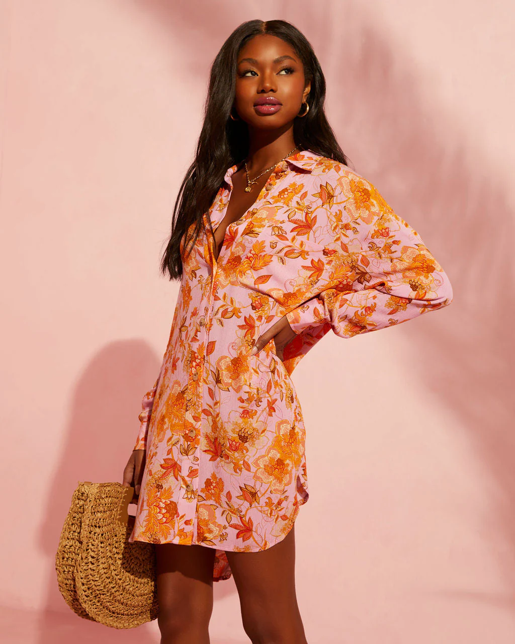 Queen Retro Printed Shirt Dress - Image 20