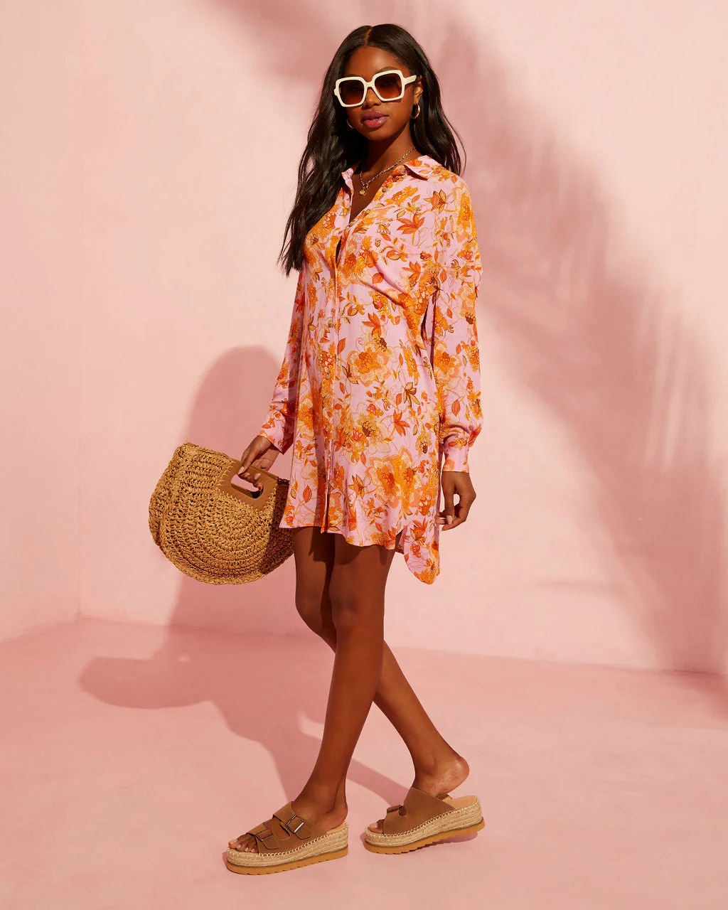 Queen Retro Printed Shirt Dress - Image 21