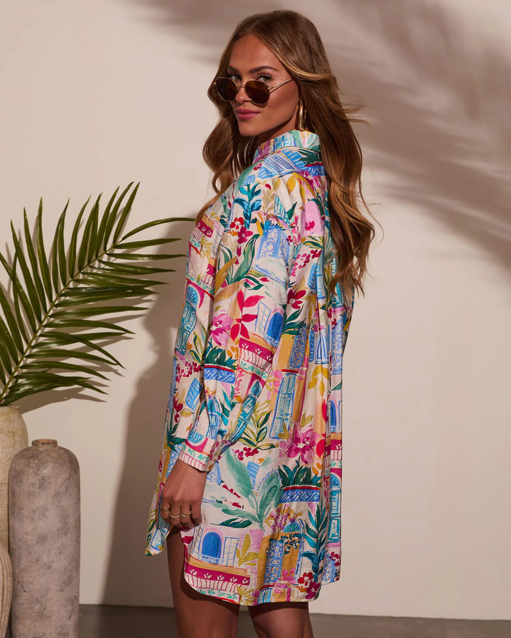 Queen Retro Printed Shirt Dress - Image 26