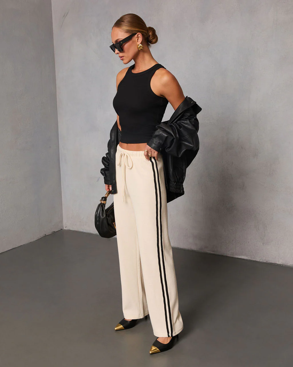 Quiet Day Striped Straight Leg Sweatpants