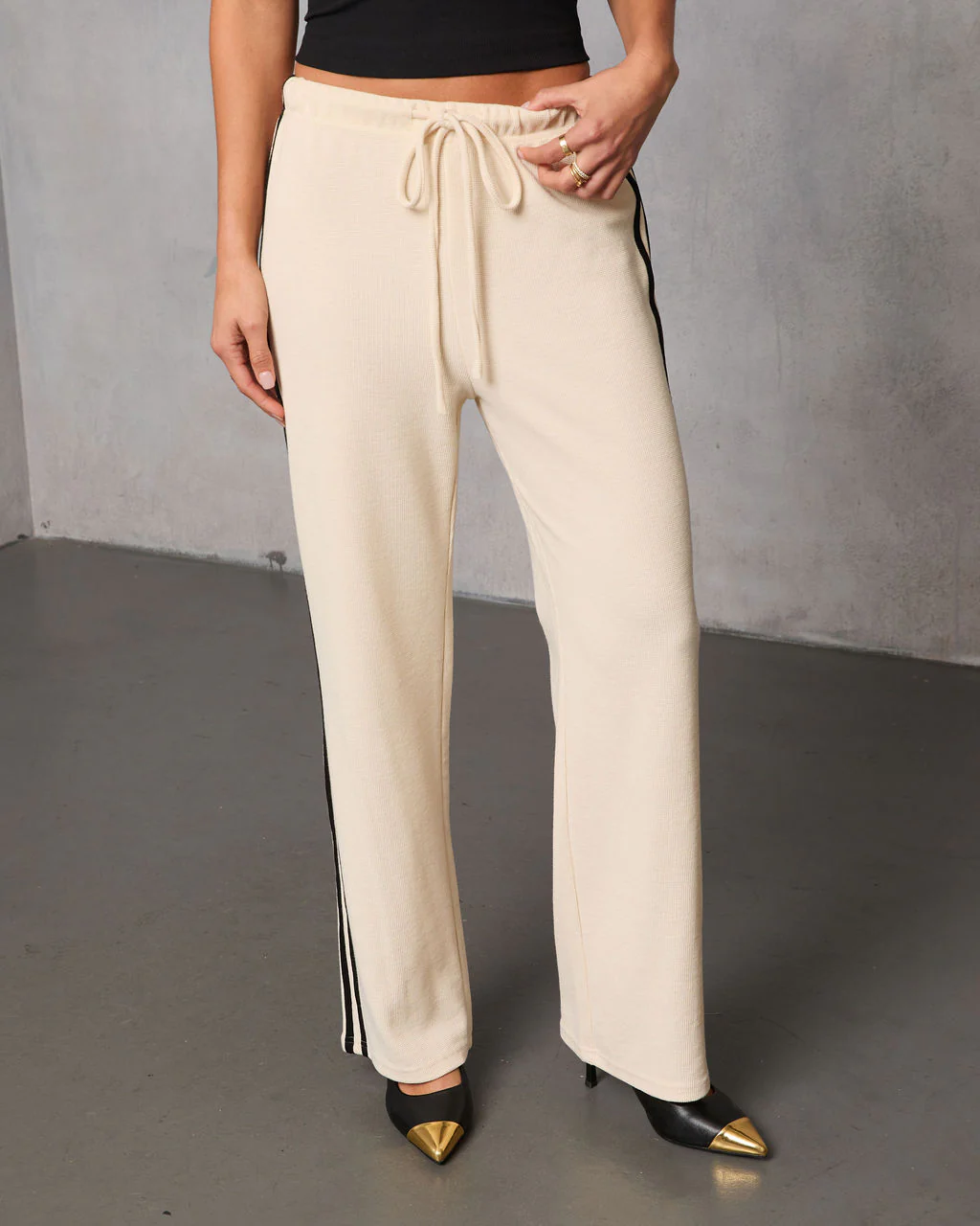 Quiet Day Striped Straight Leg Sweatpants - Image 2