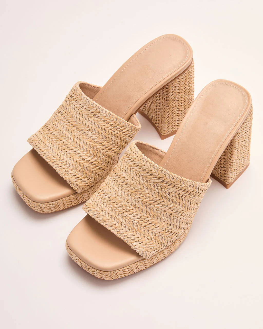 Radiant Dawn Raffia Platform Mules - Image 2
