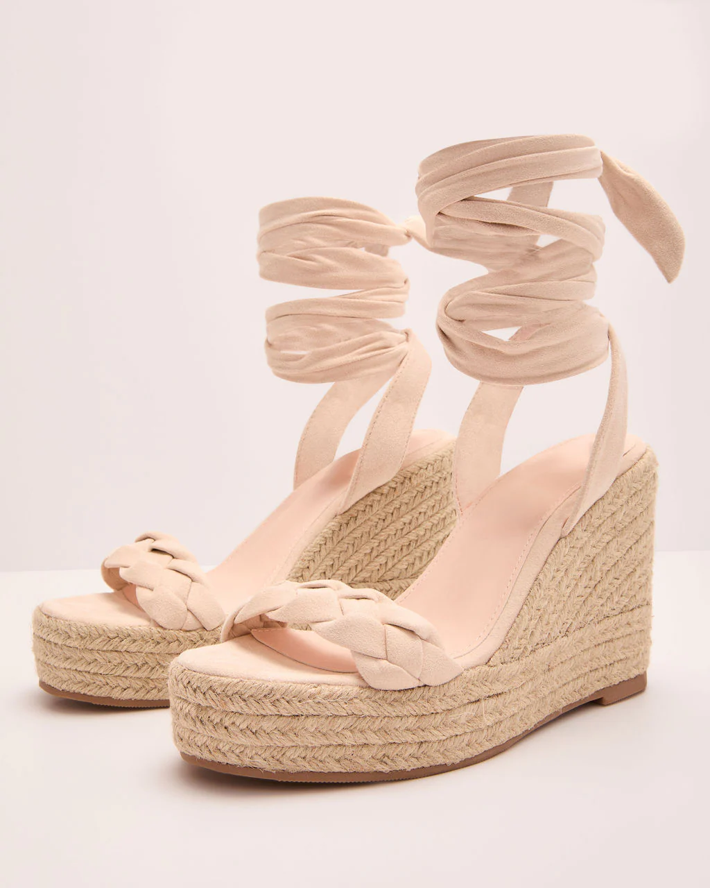 Radiant Poise Faux Suede Espadrille Wedge Sandals - Image 2