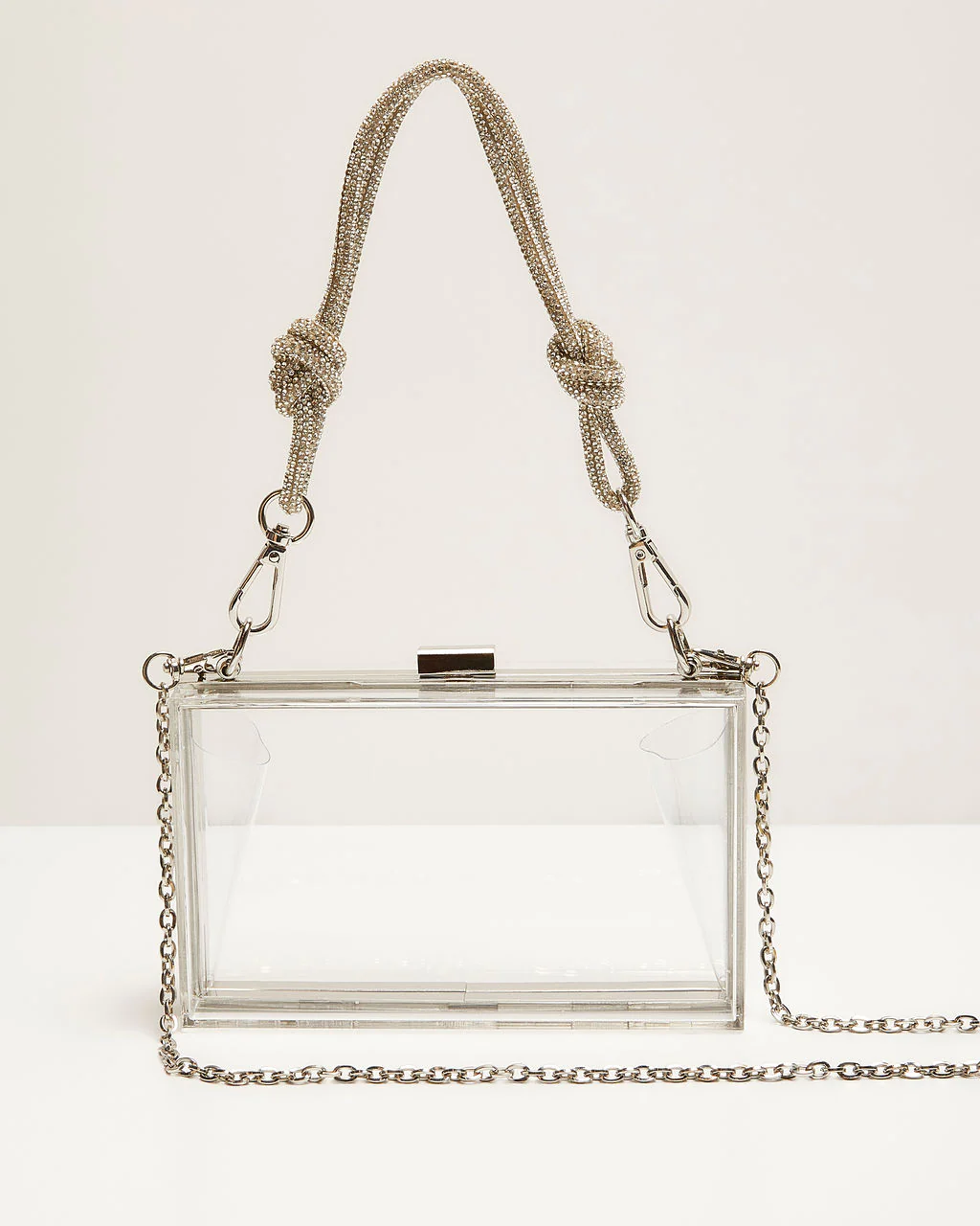 Radiate Diamante Handle Clear Clutch - Image 2