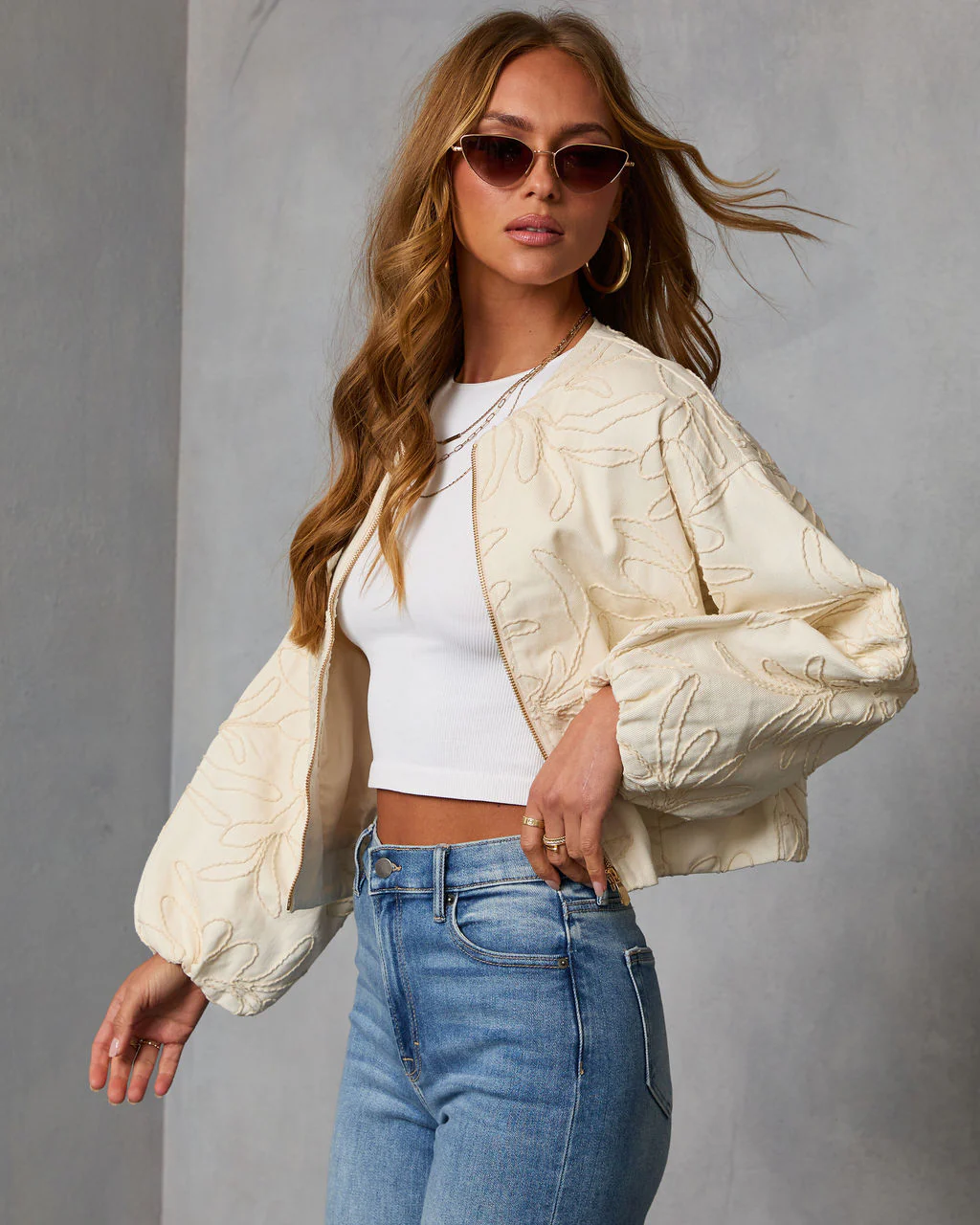 Rainah Embroidered Twill Jacket - Image 3