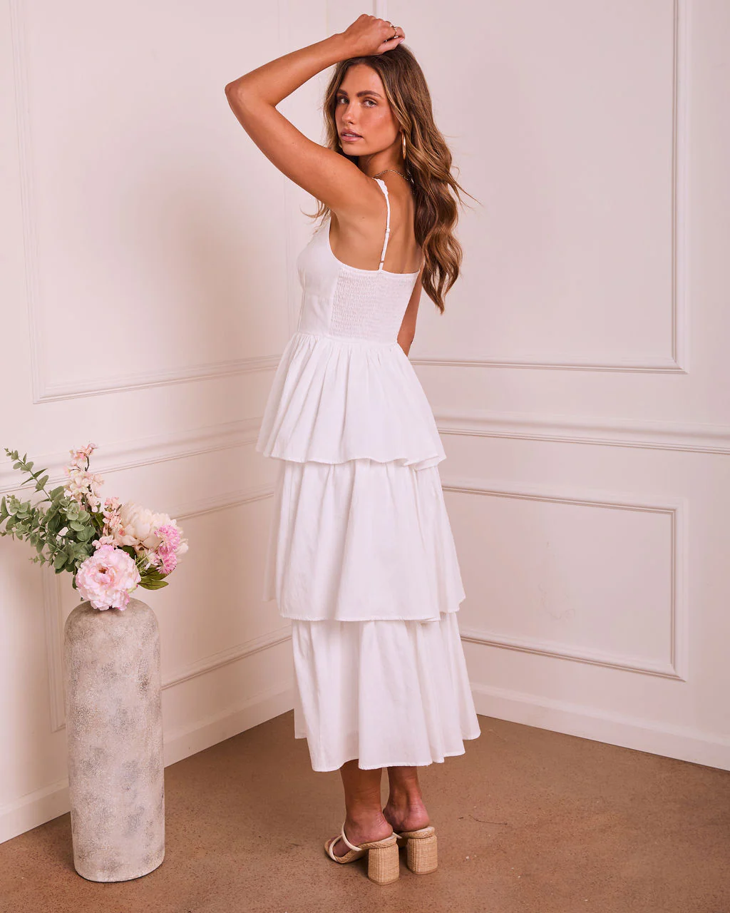 Raminah Tiered Linen Maxi Dress - Image 4