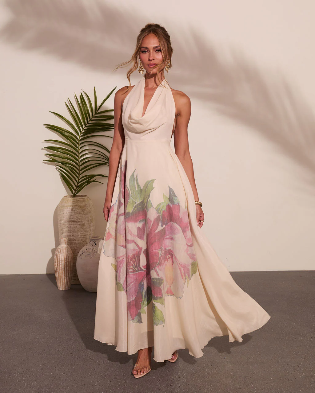 Raynah Floral Print Cowl Neck Maxi Dress - Image 5