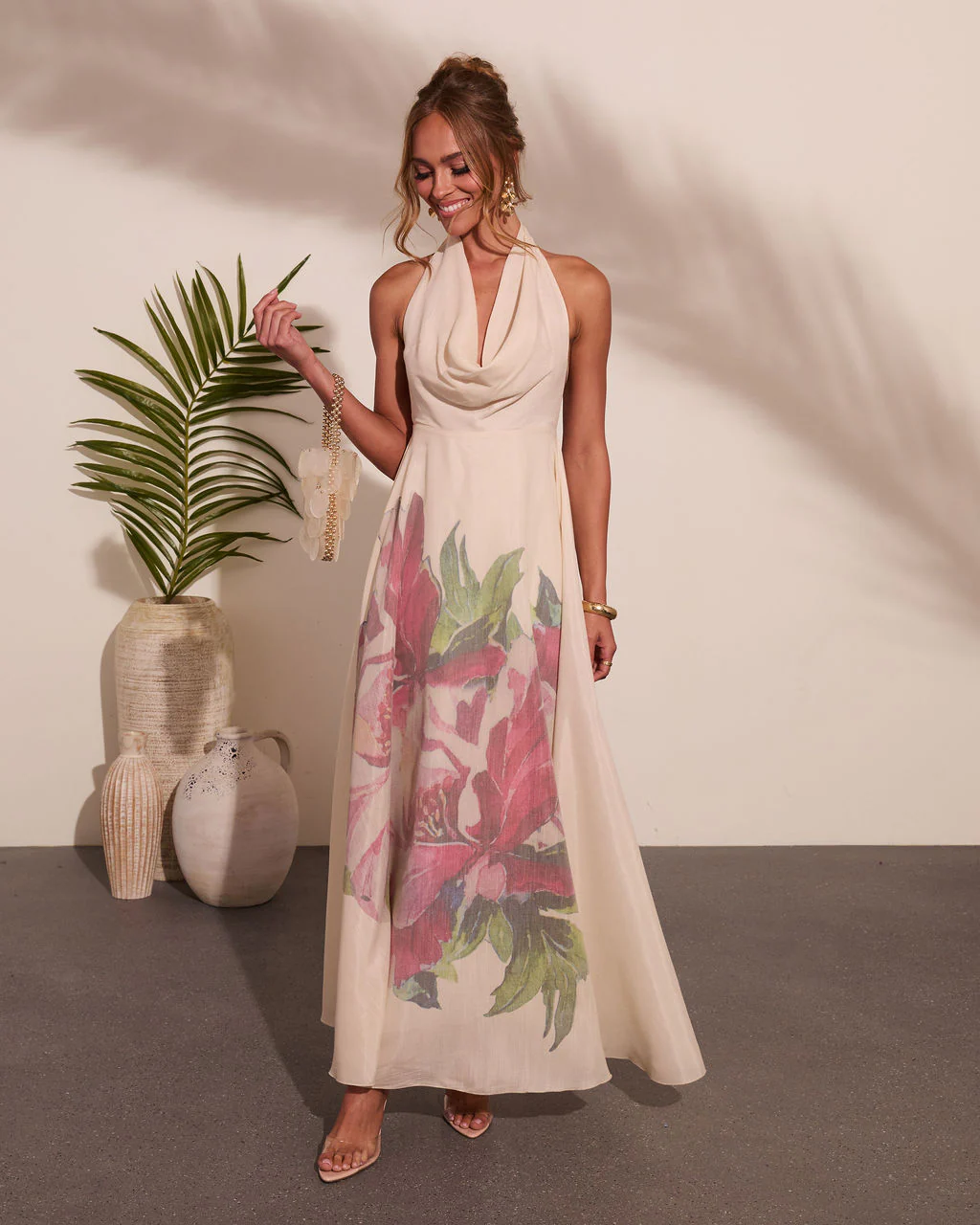 Raynah Floral Print Cowl Neck Maxi Dress - Image 6