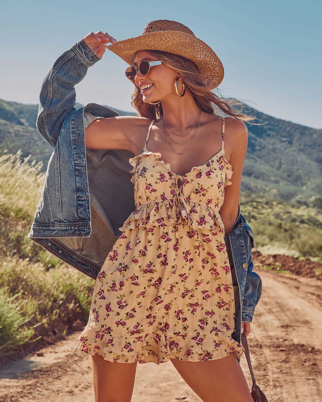 Rebel Bloom Ruffle Floral Romper - Image 2
