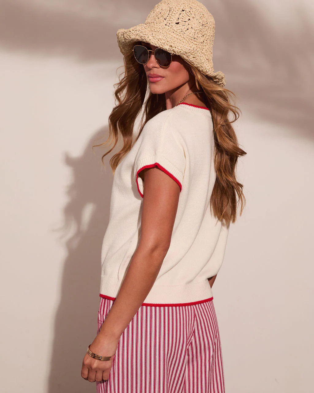 Red Claw Coastline Knit Graphic Lobster Print Sweater - Image 4
