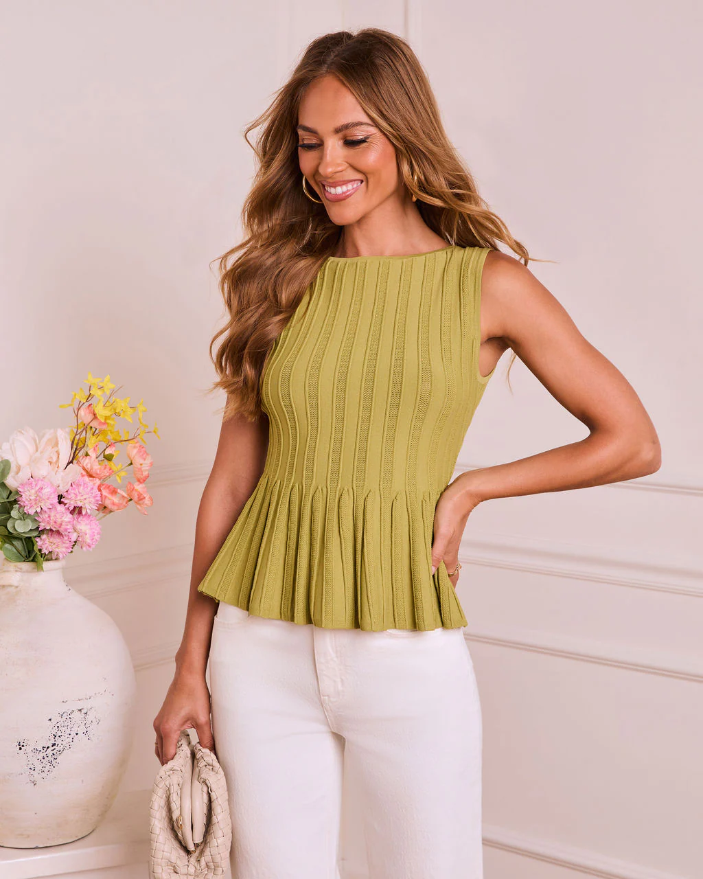 Refined Allure Pleated Peplum Top - Image 5