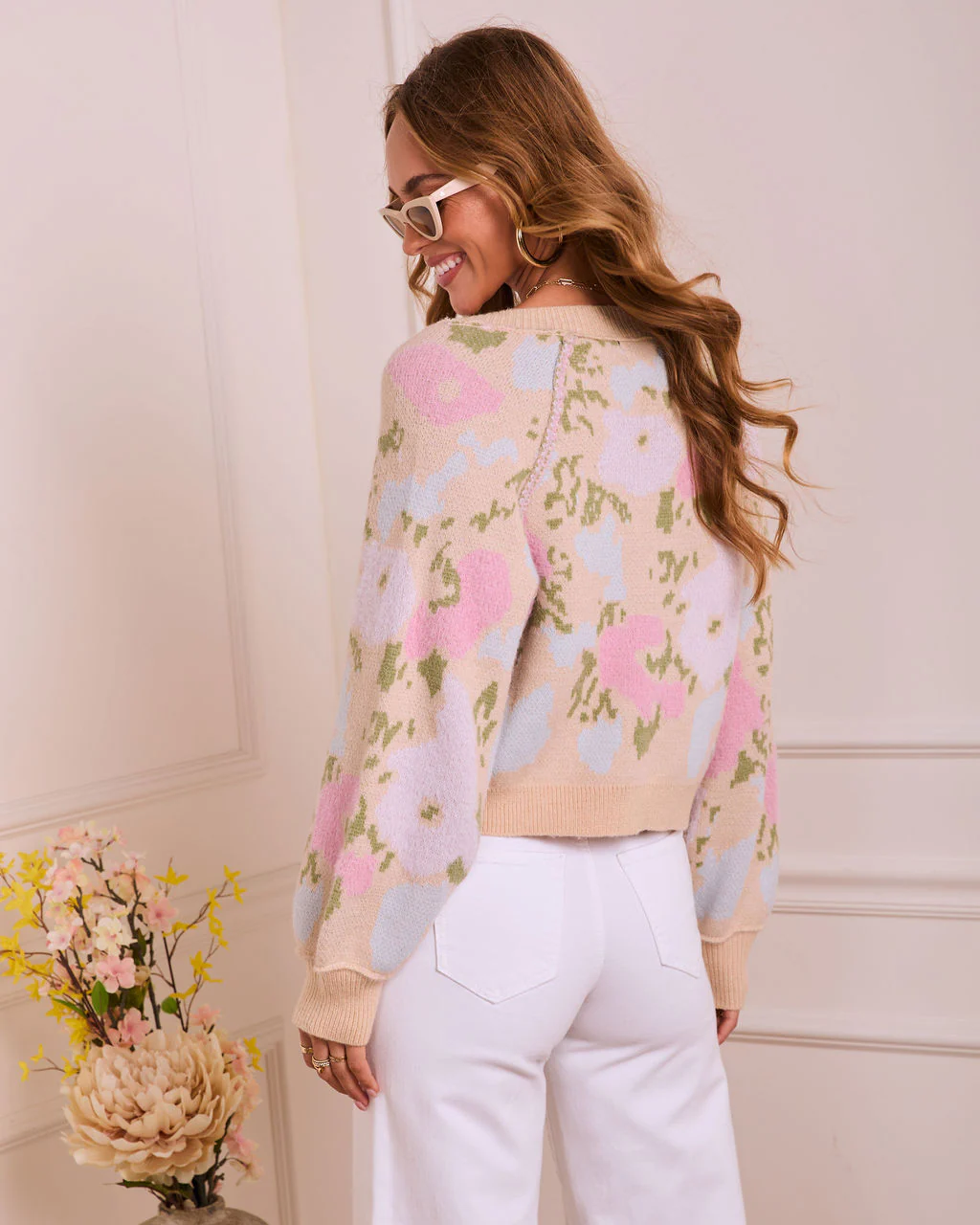 Refined Daydream Floral Knit Cardigan - Image 4