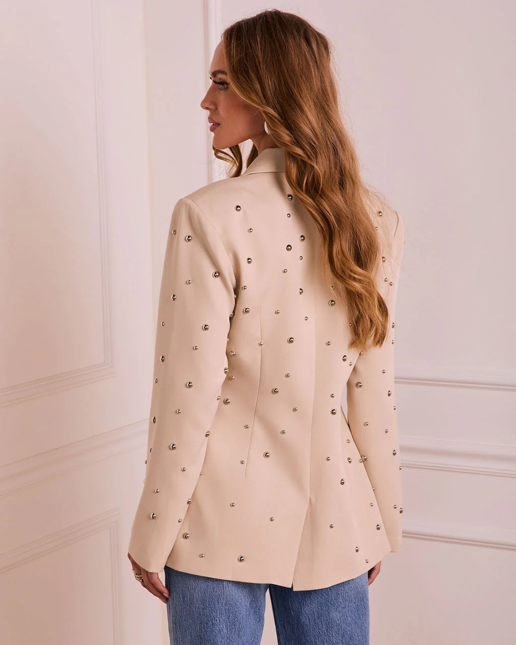 Refined Rebel Studded Blazer - Image 4