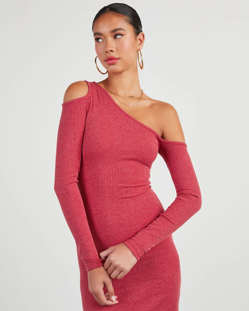 Regina Cutout One Shoulder Knit Midi Dress - Image 2