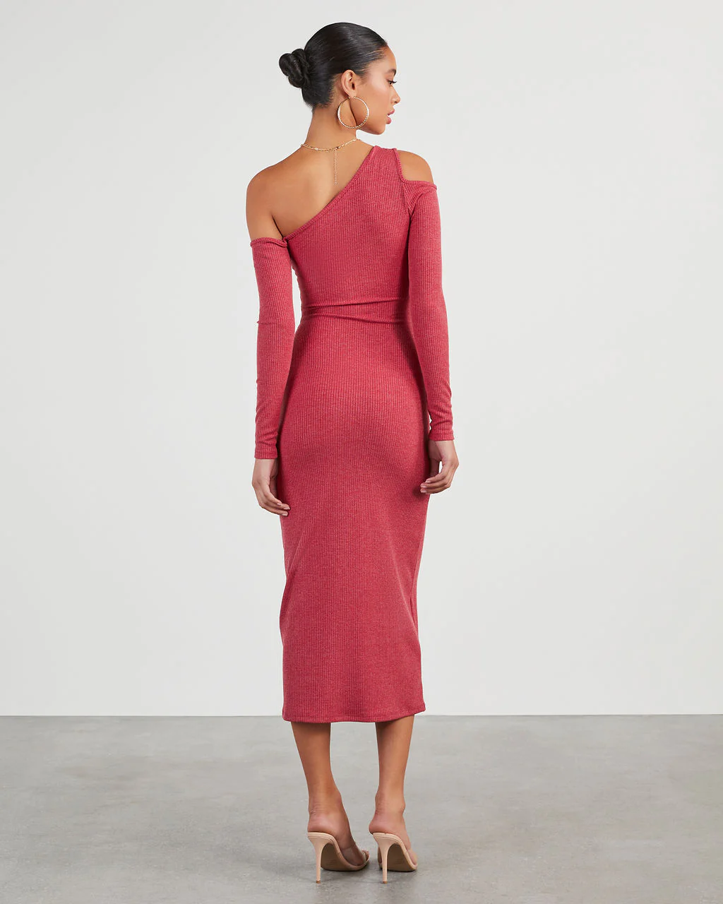Regina Cutout One Shoulder Knit Midi Dress - Image 4